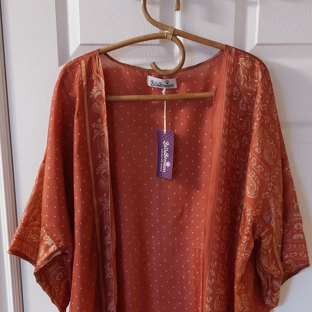 Upcycled silk kimono